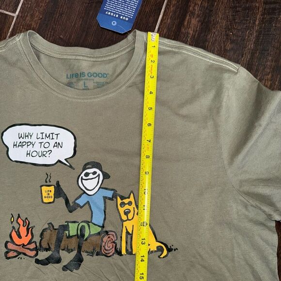 Life is Good Graphic T-Shirt “Why limit Happy To A Hour”? Size Large NWT - Picture 6 of 12
